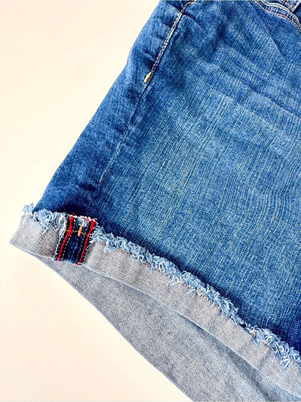 Torrid Button-Front Dark Blue Denim Women’s Plus Shorts Cuffed Hems Size 20